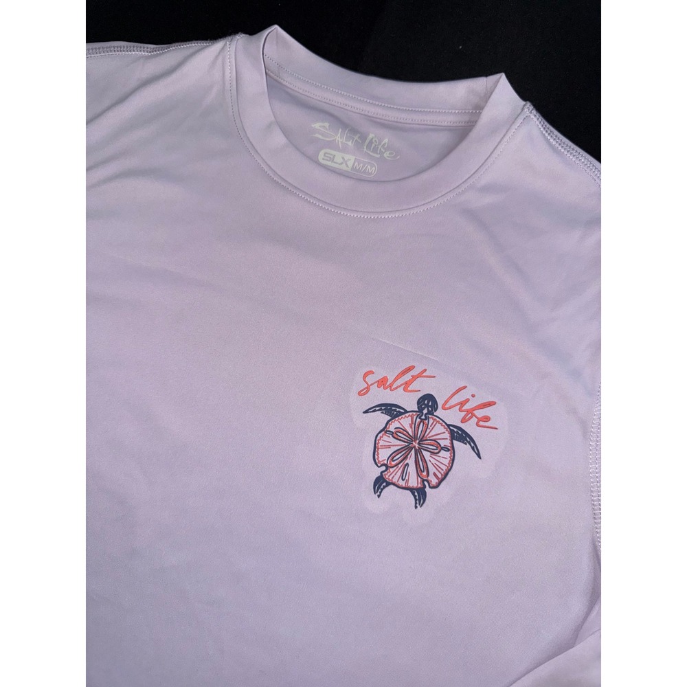 Salt Life SLX Performance Shirt Mens Med. Purple Long Sleeve Sea Turtle Fishing